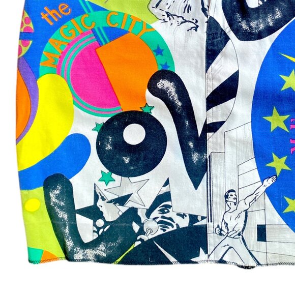 Versace Vintage 80's 90's NY Big City Statue Liberty RARE Versace Jean Skirt XS - Picture 6 of 15